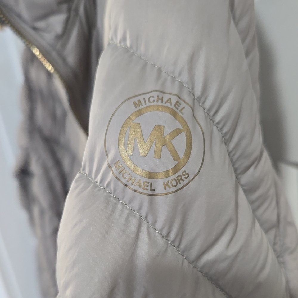Michael Kors Light Gray Puffer Jacket Sz L